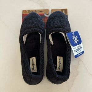 Dearfoams Black Knit Slippers